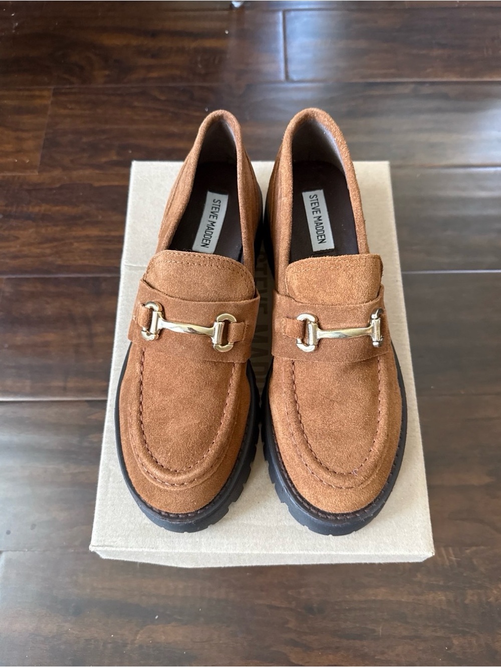 Steve Madden Tan Suede Bit Loafers